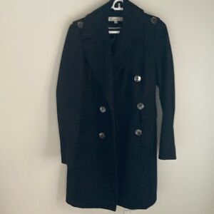 Black Double-Breasted Women's Coat